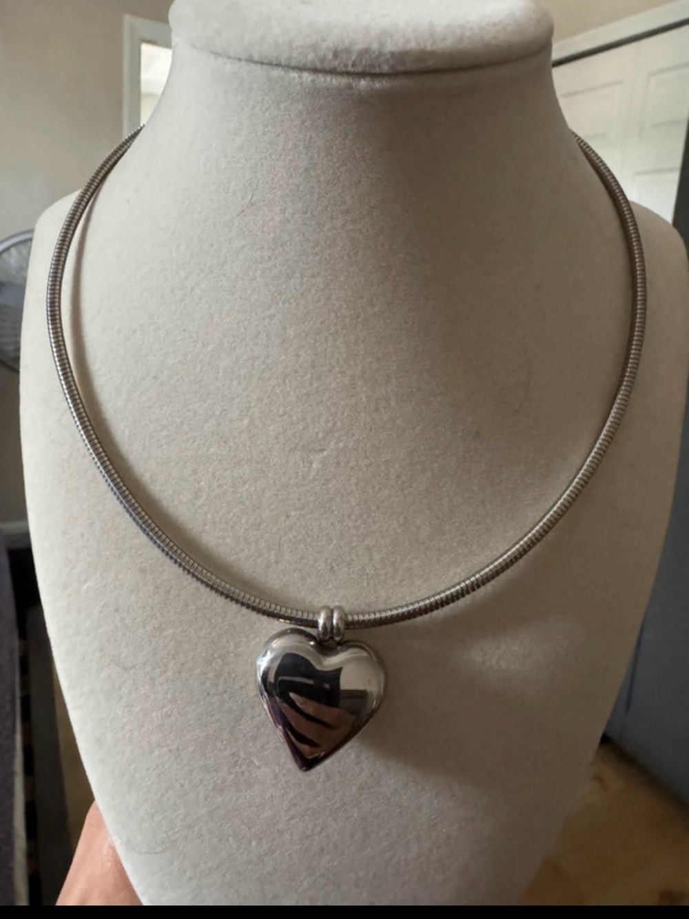 Silver Heart Pendant Necklace - Women Jewelry